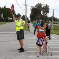 Crossing guards on the job